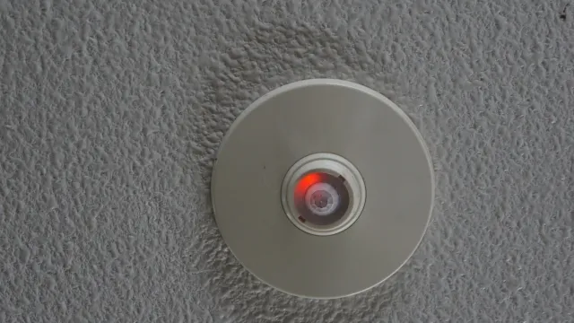 天井に設けられた熱線式の人感センサー